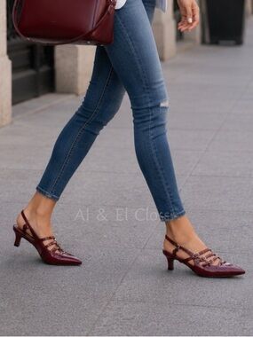 Worthington Sedrick Red Slingback Heels Pointed Toe Strappy Size 7 New In Box